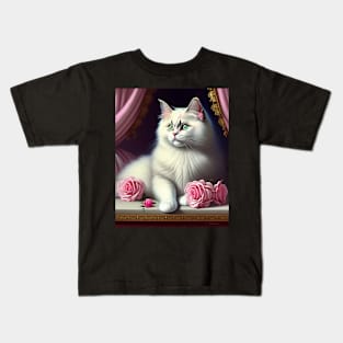 Luxury Ragdoll With Roses Kids T-Shirt